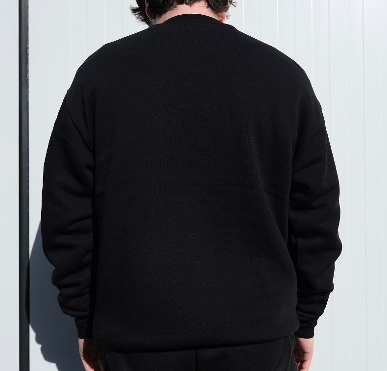 Daffodil Appliqué Crew Sweatshirt in Black