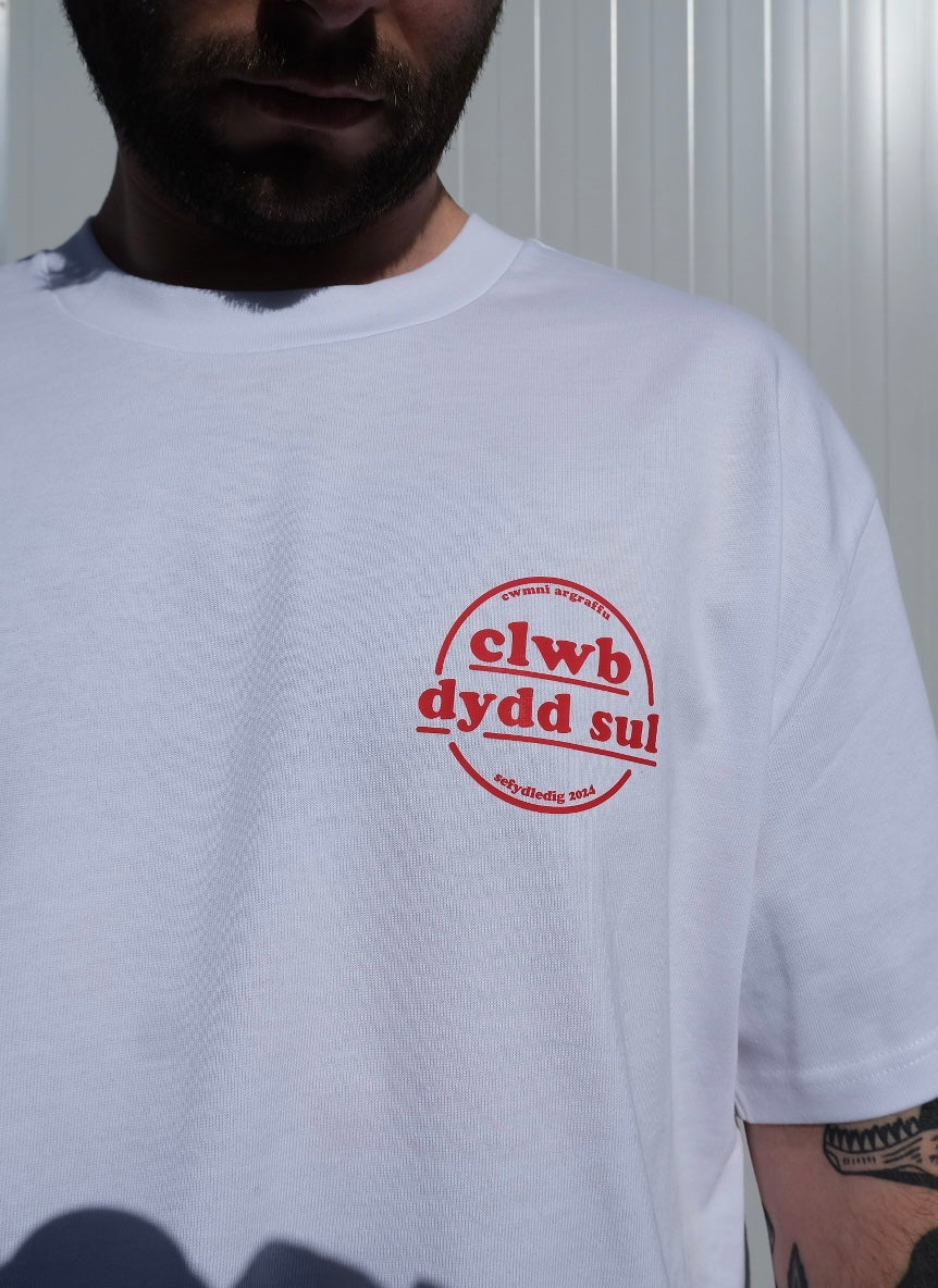 Welsh Dragon White Heavy Tee
