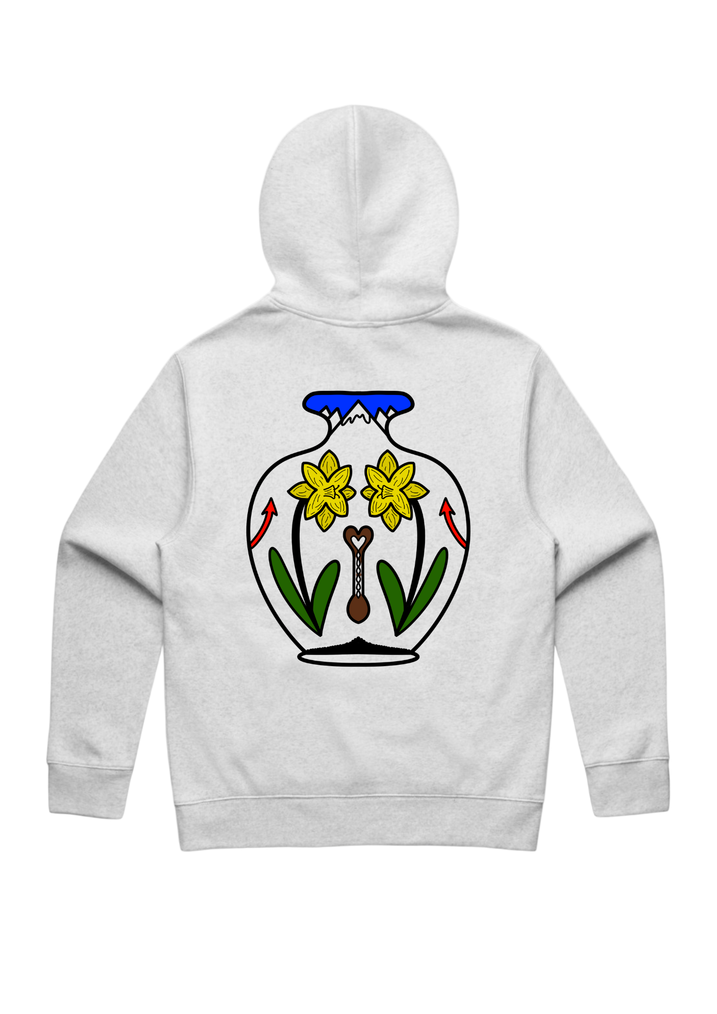 Welsh Vase Relax Hoodie in White Heather