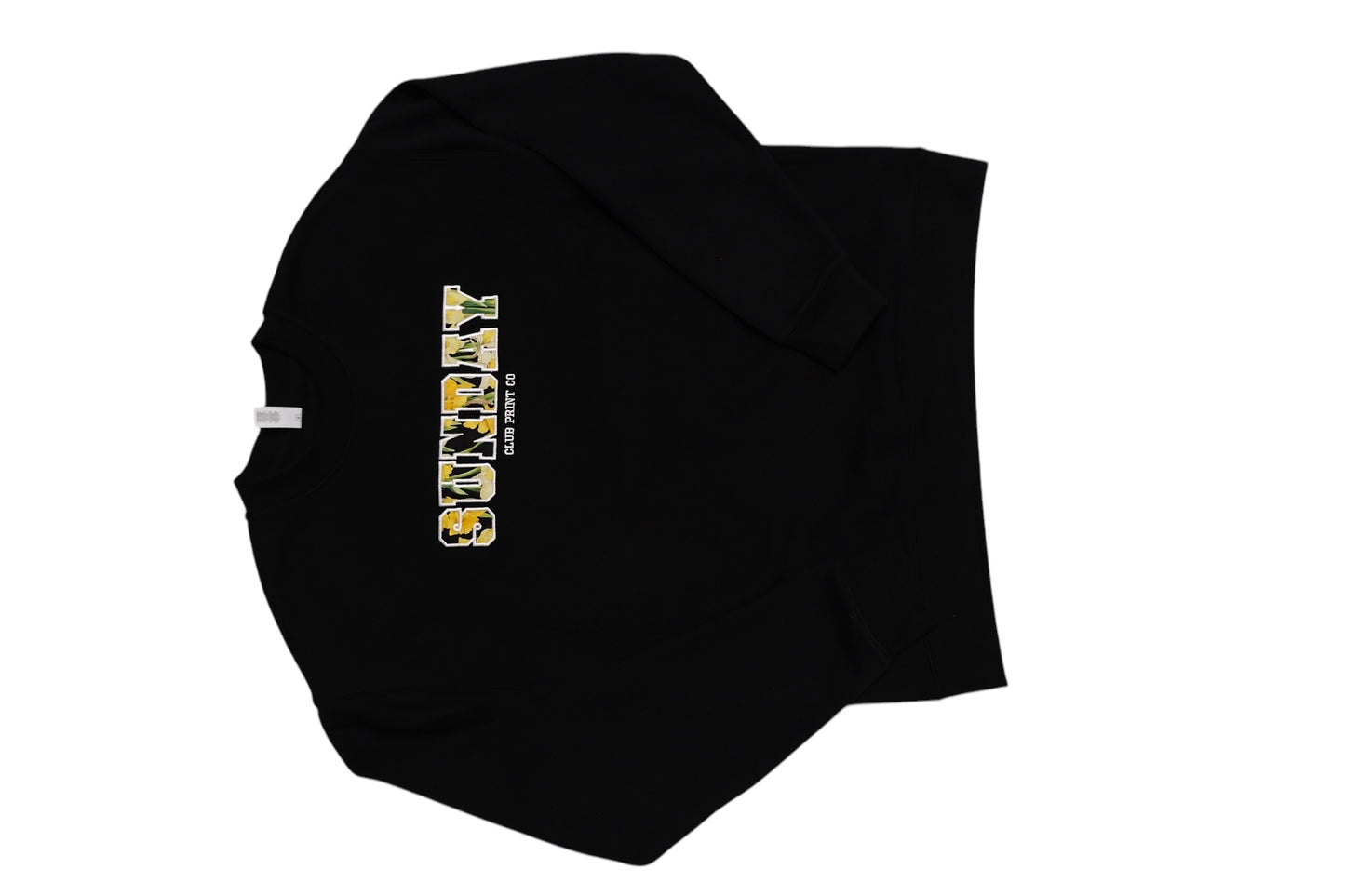 Daffodil Appliqué Crew Sweatshirt in Black