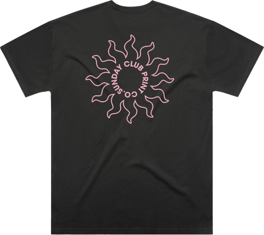 Sunny Oversized Boxy Coal Tee / Pink