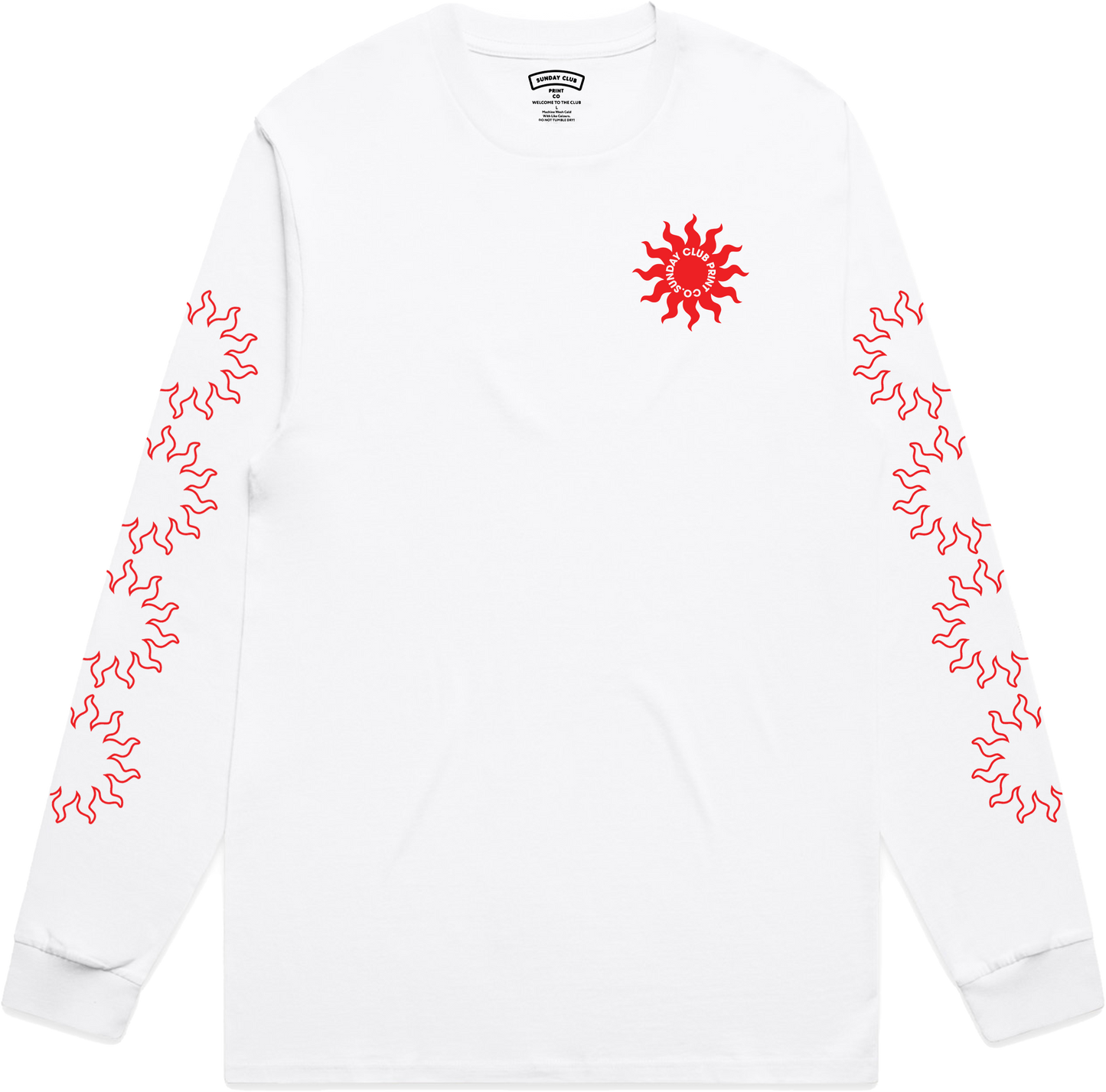 Sunny White Long Sleeve T-shirt / Red