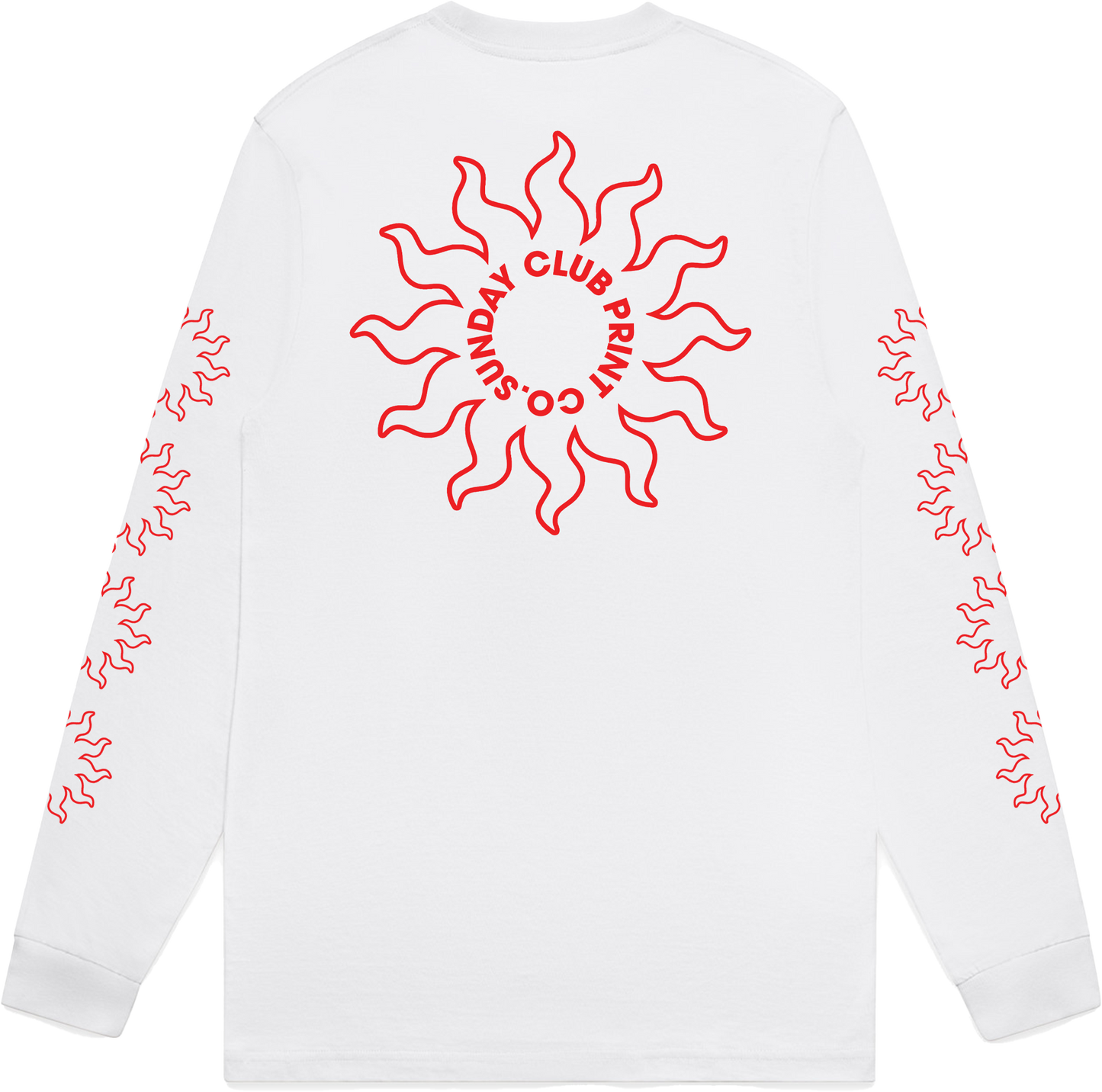 Sunny White Long Sleeve T-shirt / Red
