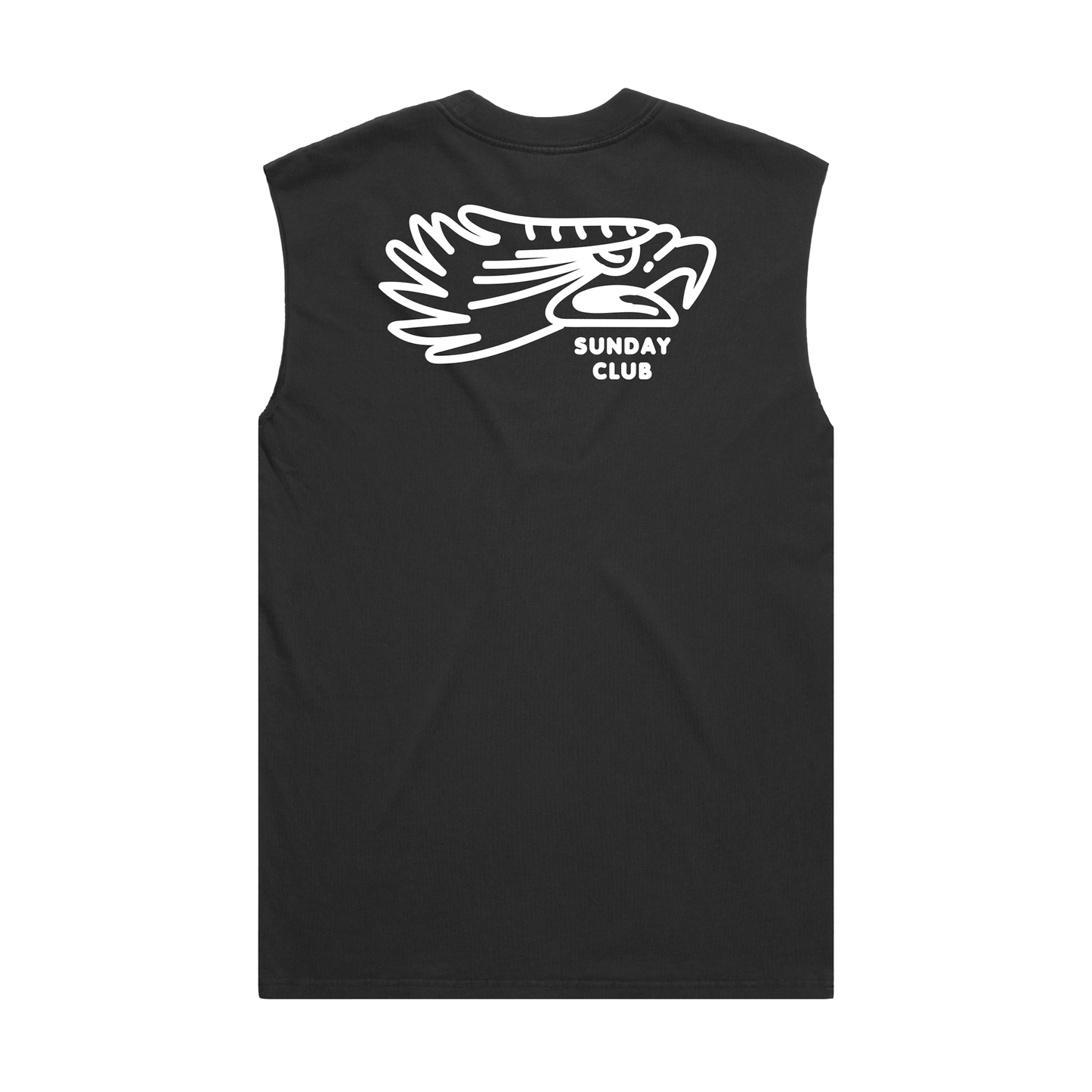 Vintage Washed Black Heavy Vest / Eagle Design