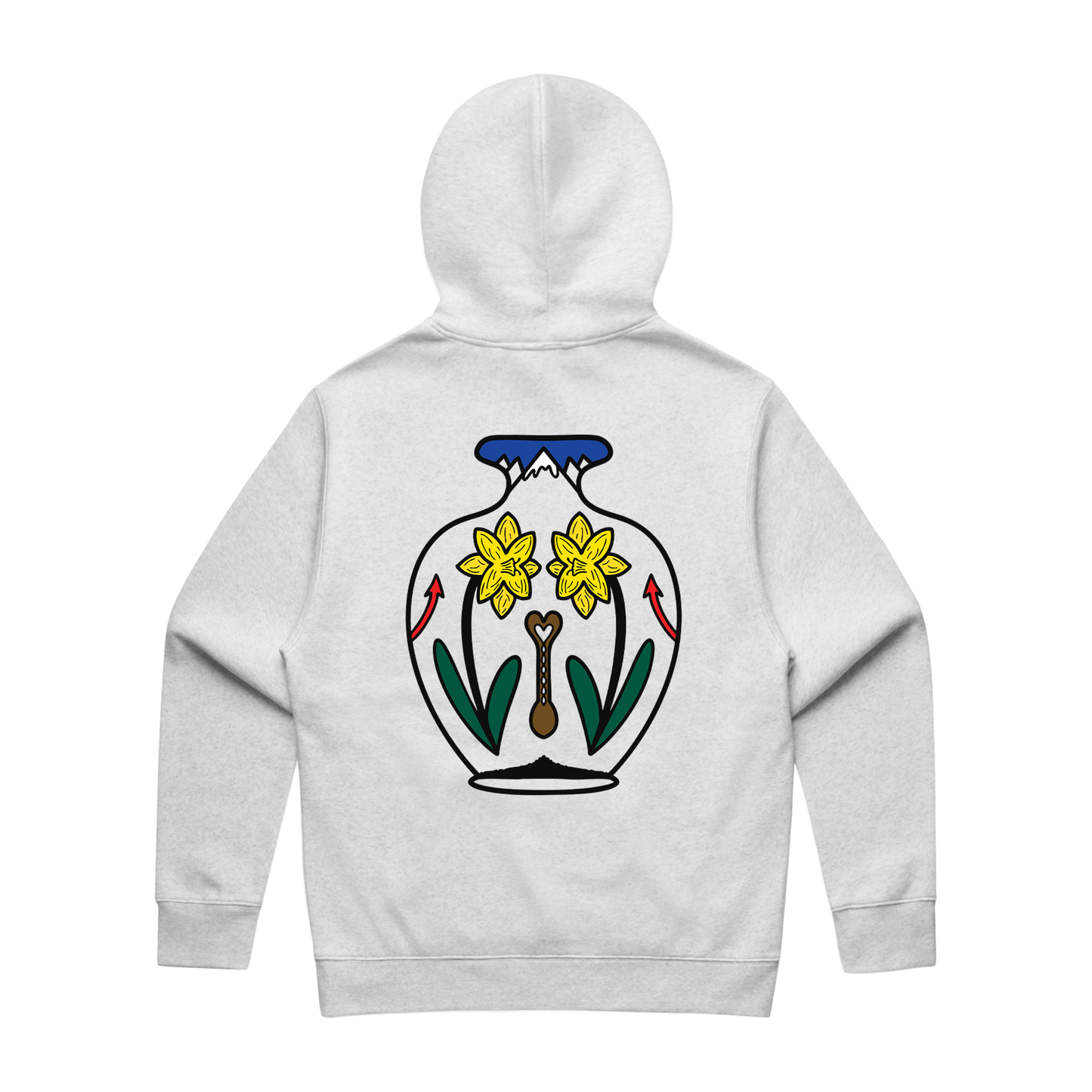 Welsh Vase Relax Hoodie in White Heather