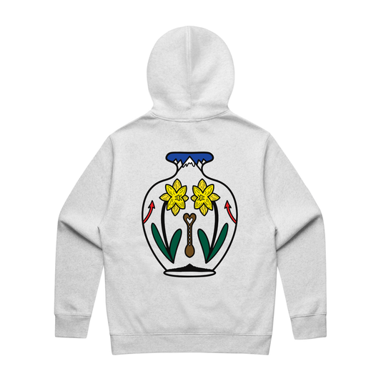 Welsh Vase Relax Hoodie in White Heather