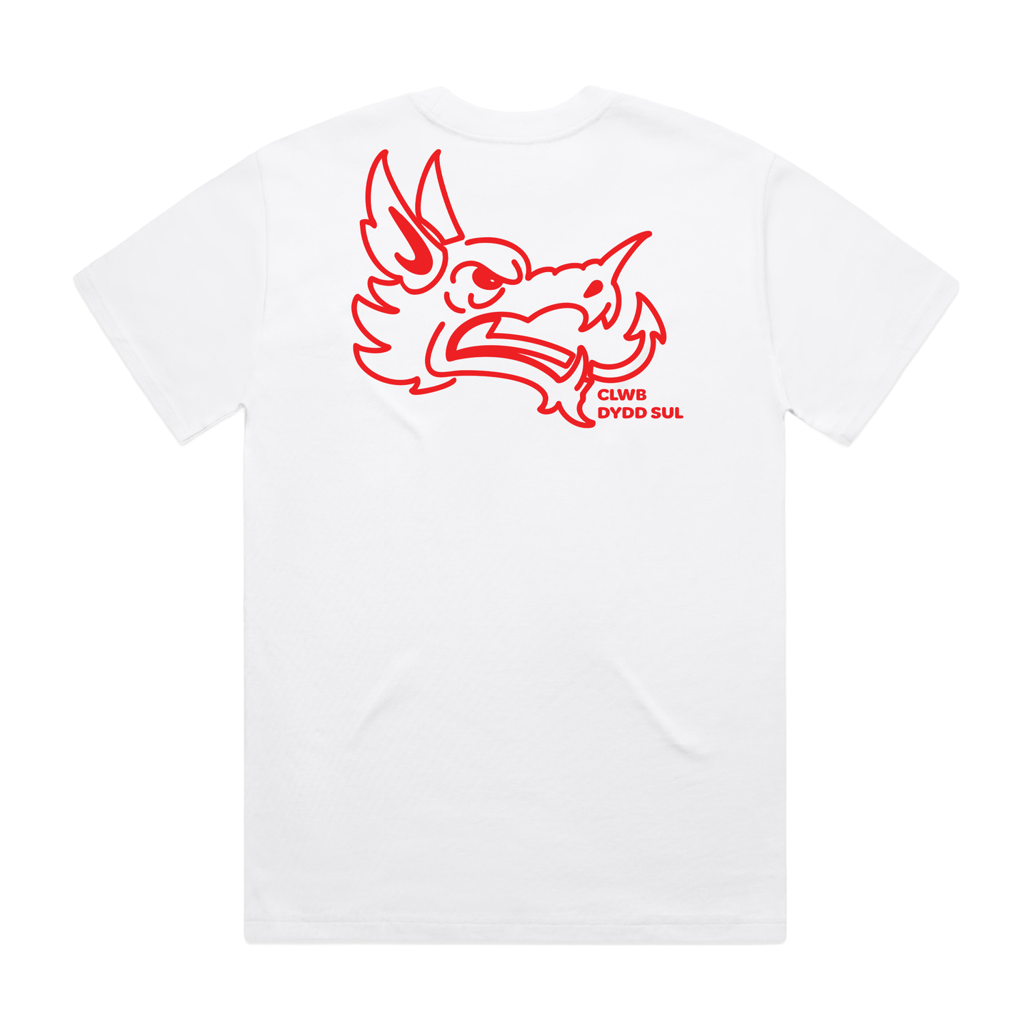 Welsh Dragon White Heavy Tee